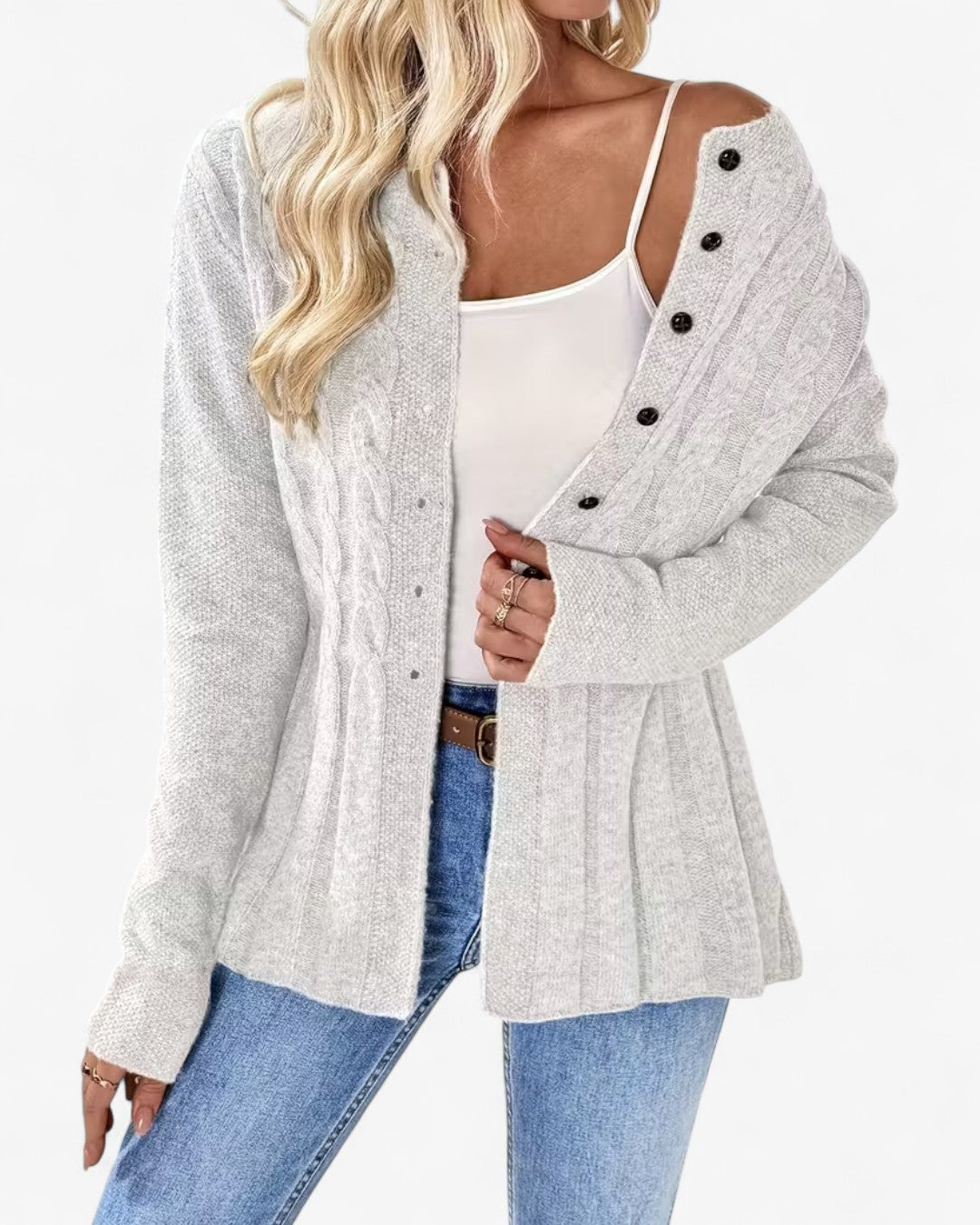 Elegant Long-Sleeve Open Cardigan