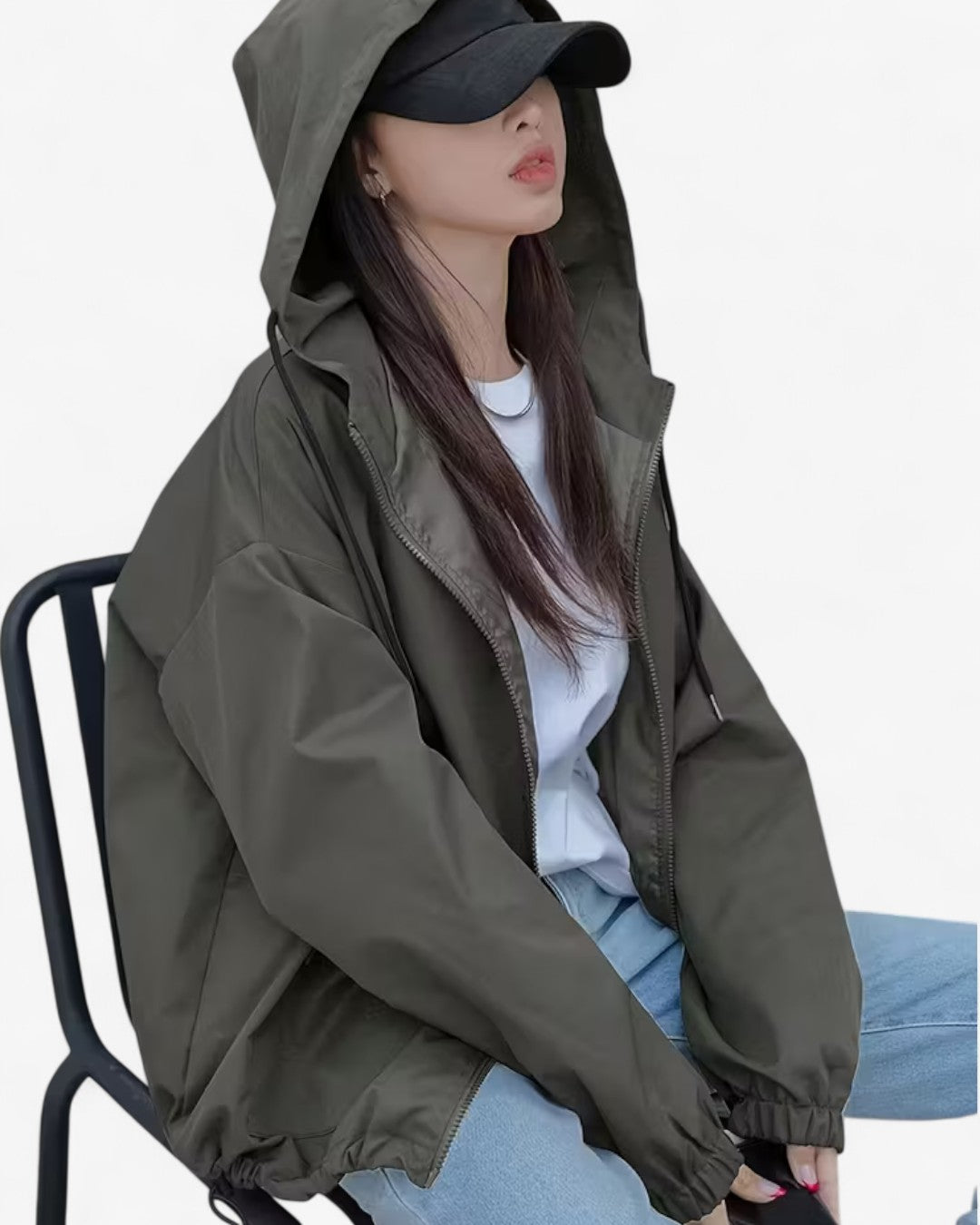 Minimalist Windproof Hooded Jacket