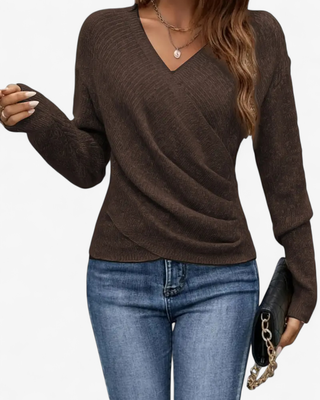 Cross V-Neck Knit Pullover