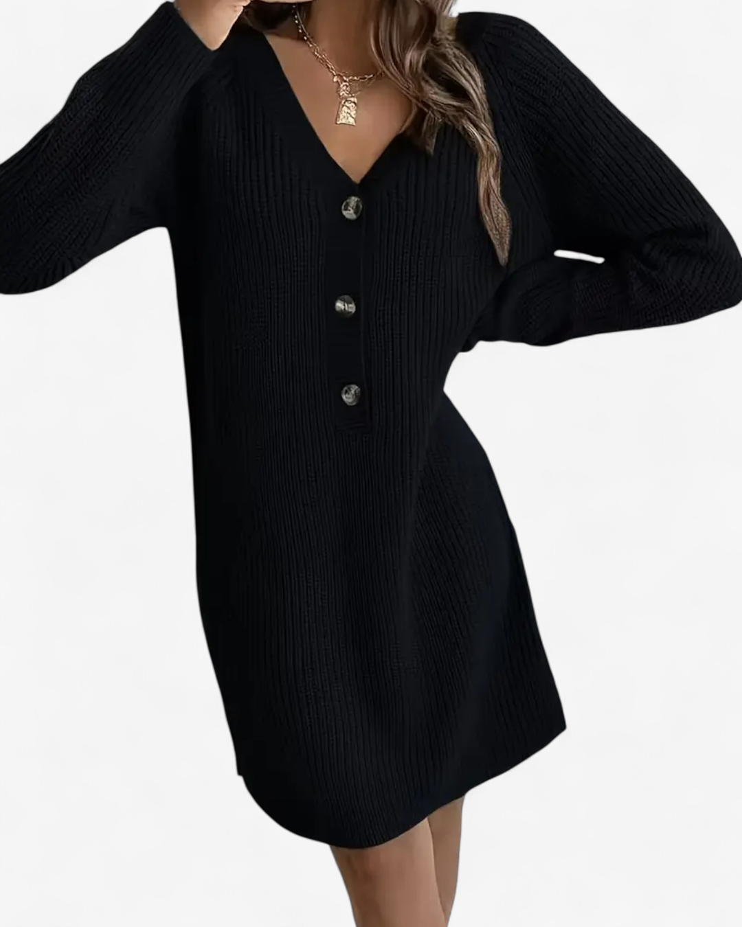V-Neck Knit Dress