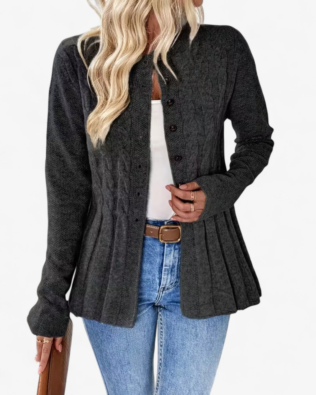 Elegant Long-Sleeve Open Cardigan