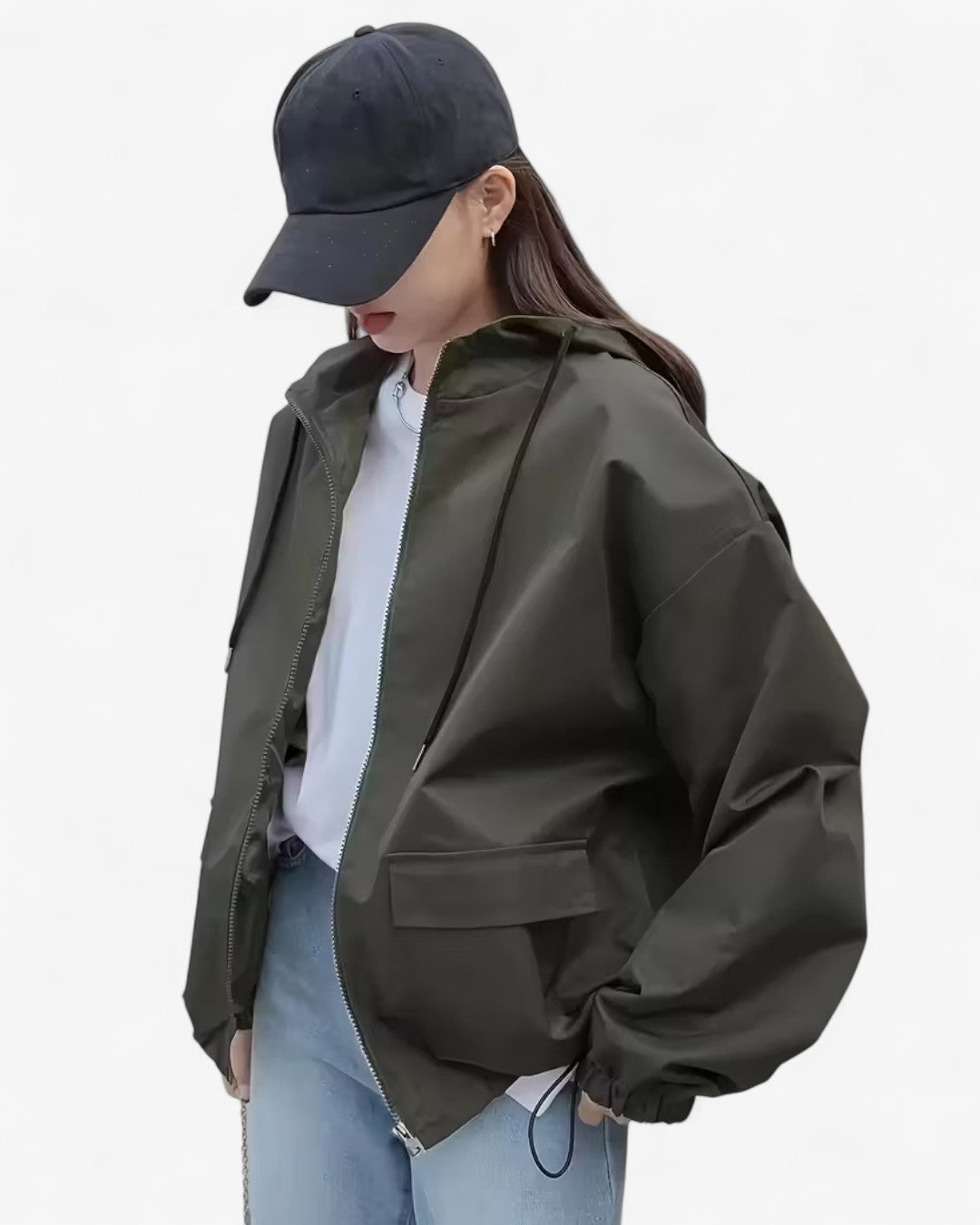 Minimalist Windproof Hooded Jacket