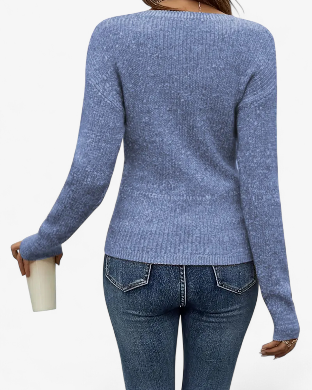 Cross V-Neck Knit Pullover