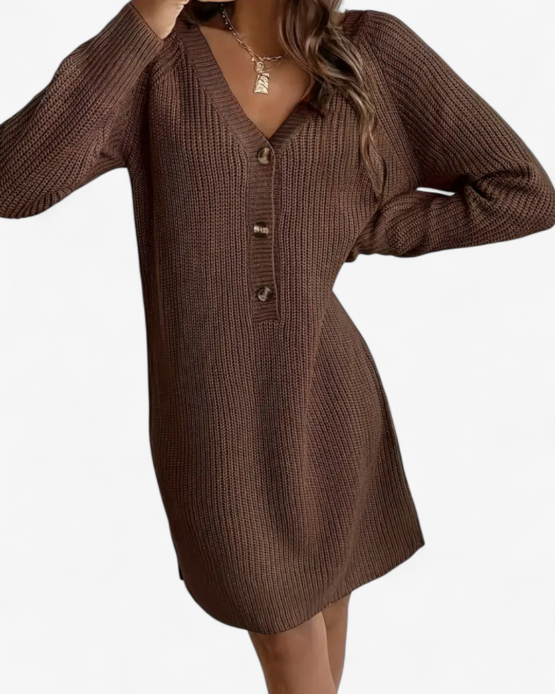 V-Neck Knit Dress