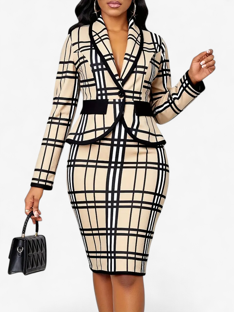 Printed Skirt Suit Set