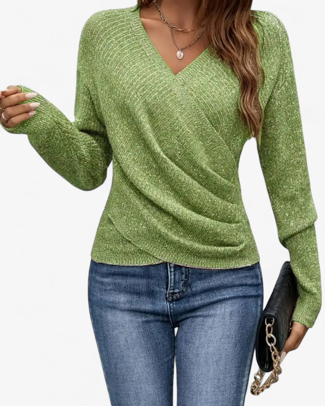 Cross V-Neck Knit Pullover