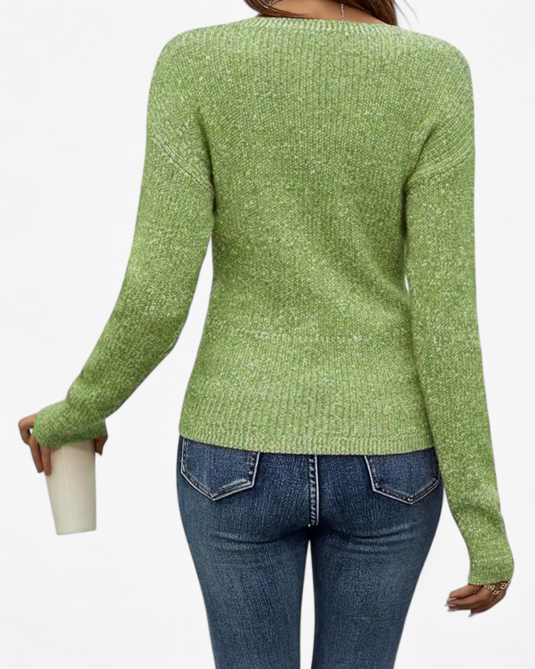 Cross V-Neck Knit Pullover