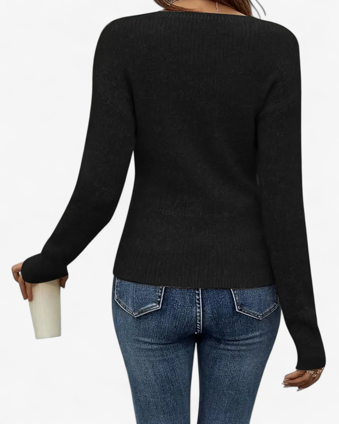 Cross V-Neck Knit Pullover