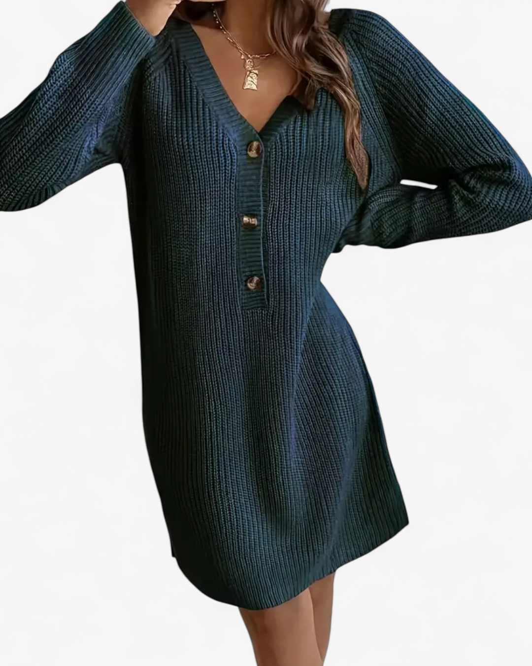 V-Neck Knit Dress