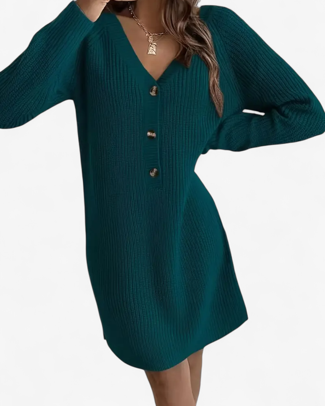 V-Neck Knit Dress