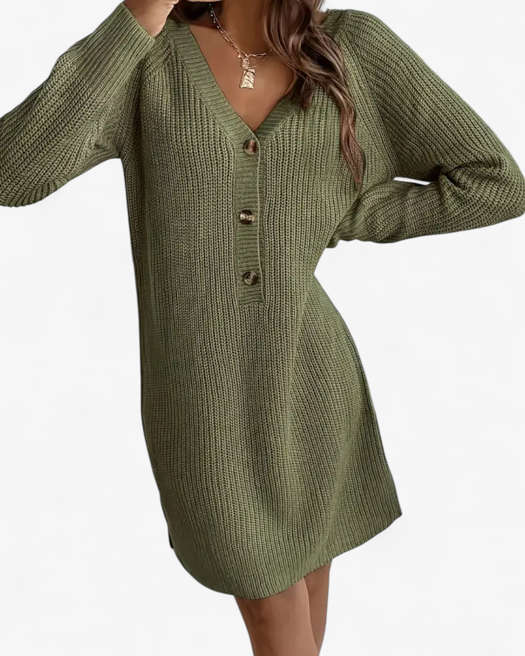 V-Neck Knit Dress