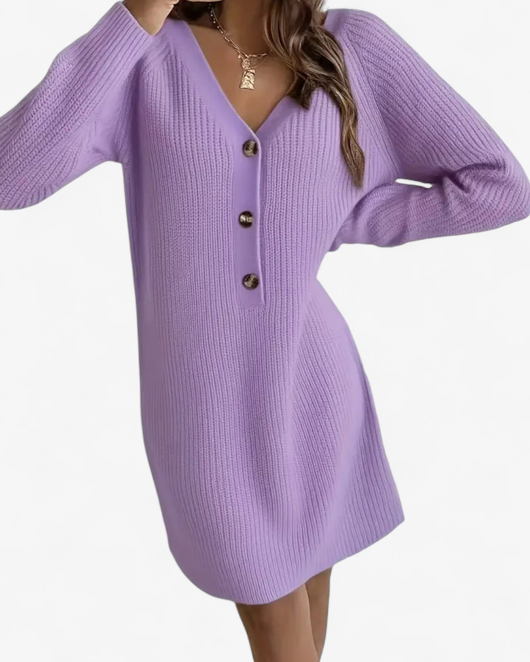 V-Neck Knit Dress