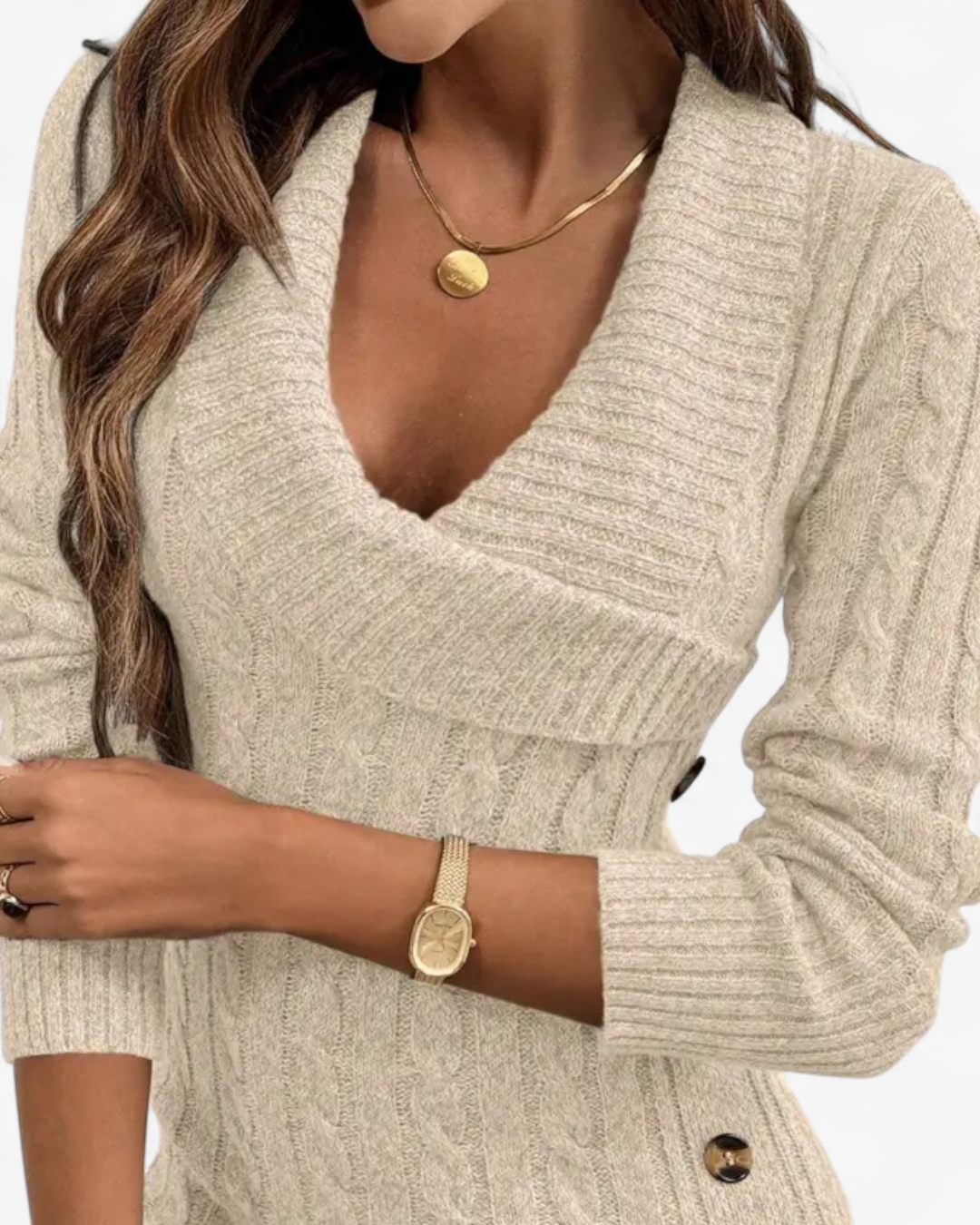 Elegant Knit Sweater Dress