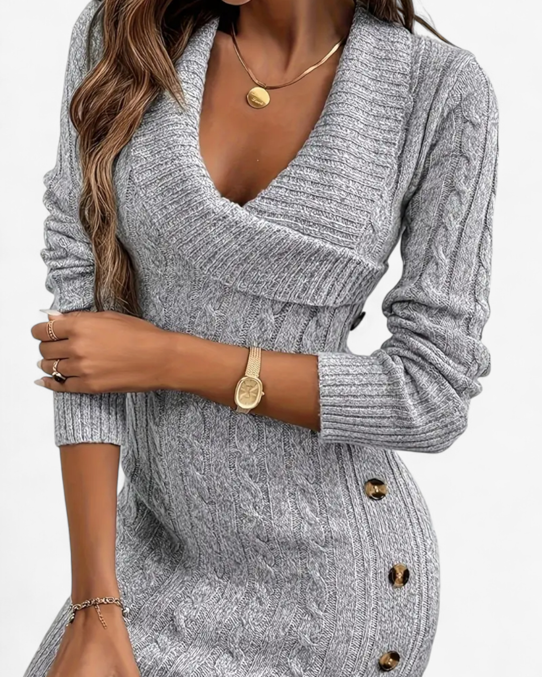 Elegant Knit Sweater Dress