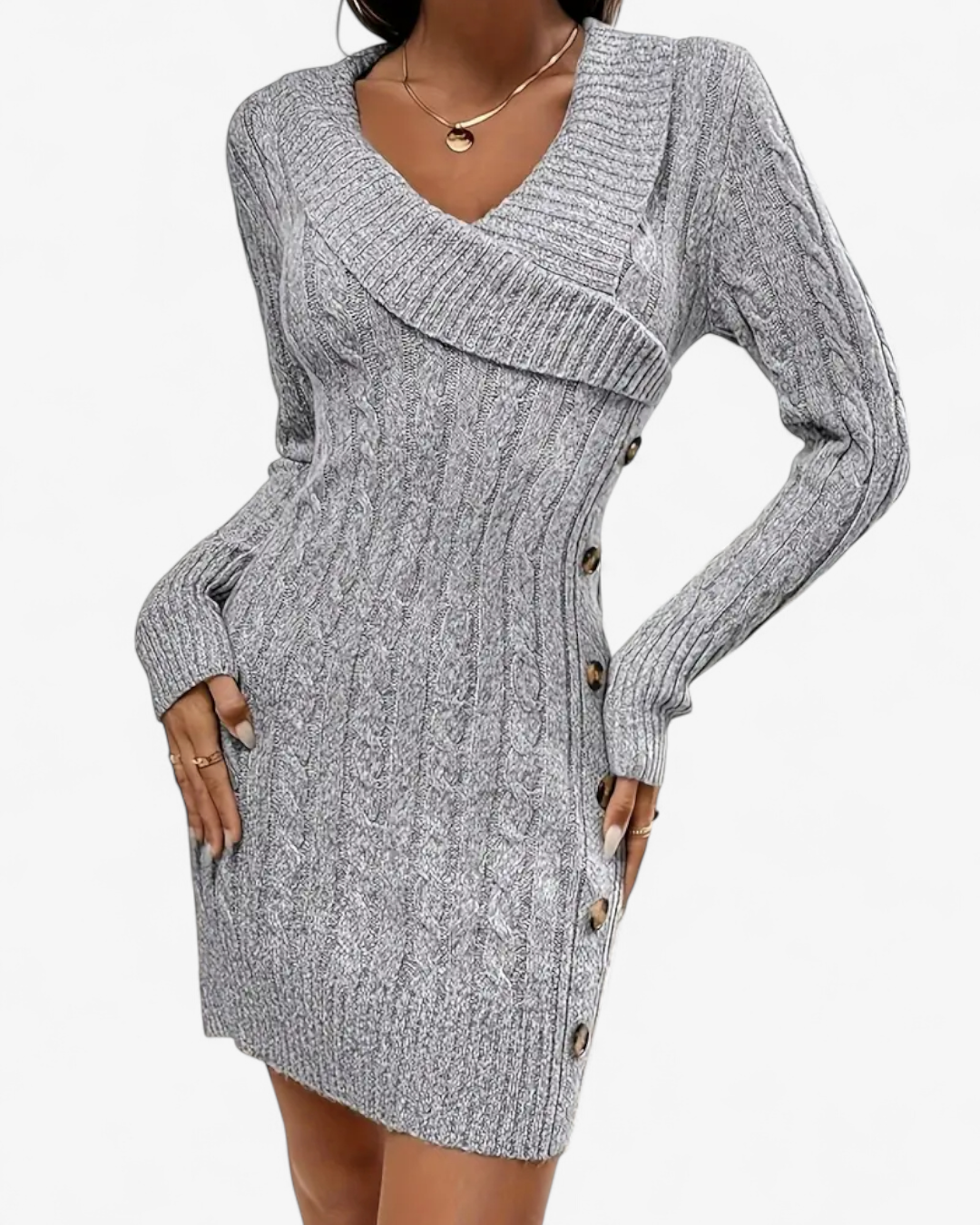 Elegant Knit Sweater Dress