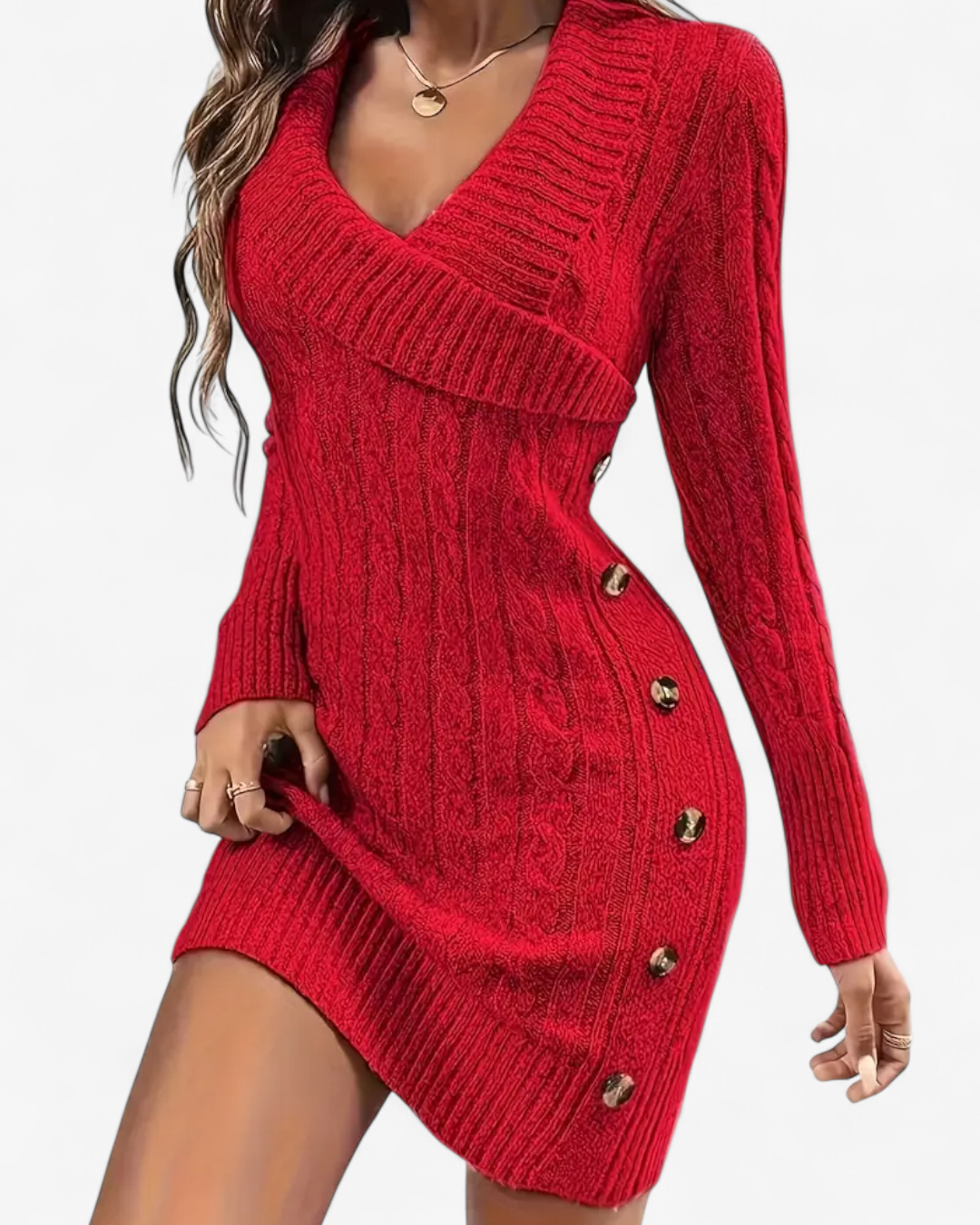 Elegant Knit Sweater Dress