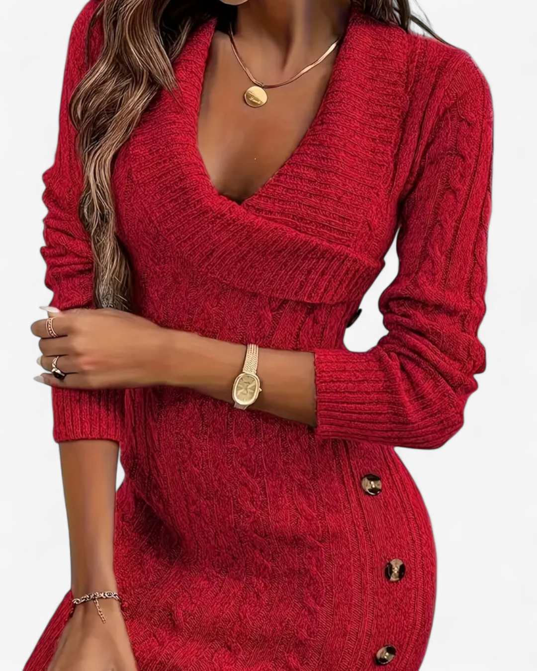 Elegant Knit Sweater Dress