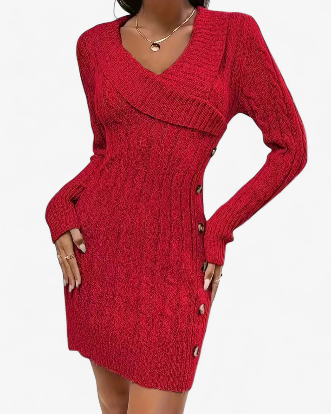 Elegant Knit Sweater Dress