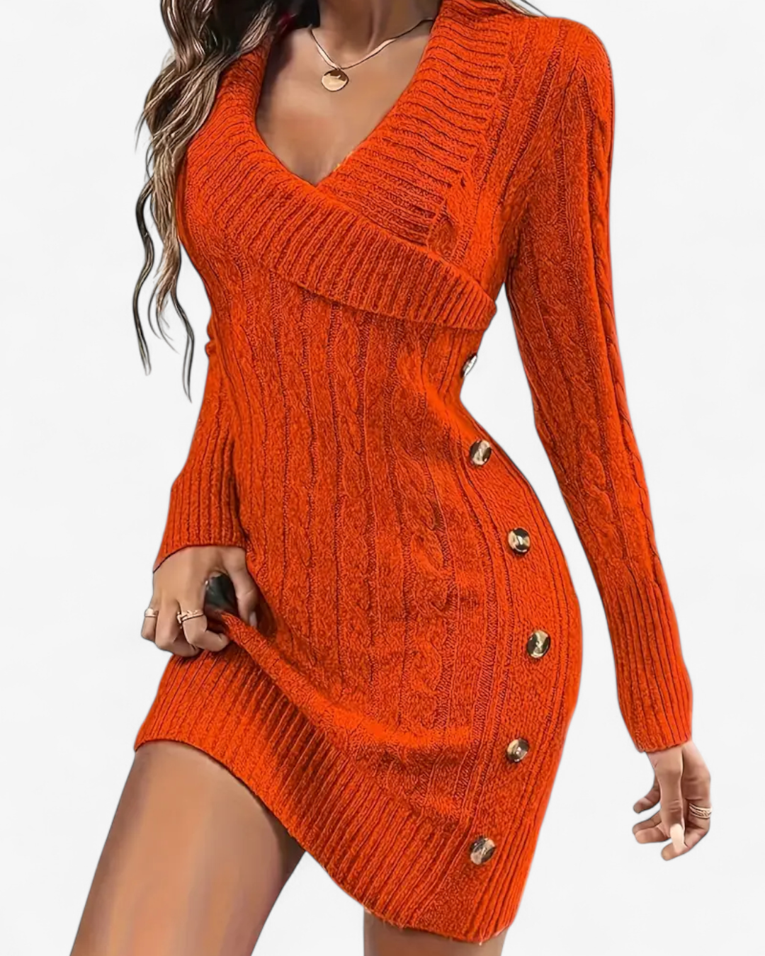 Elegant Knit Sweater Dress