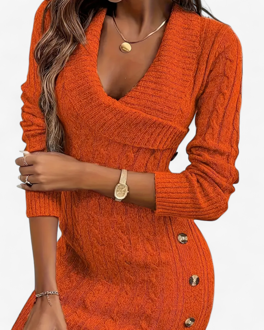Elegant Knit Sweater Dress