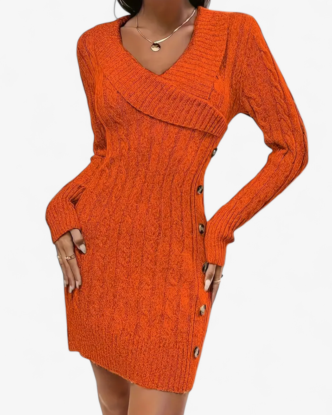 Elegant Knit Sweater Dress