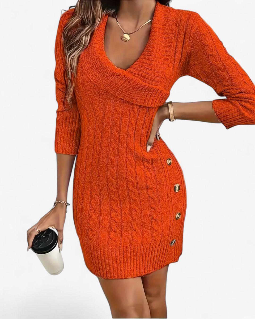 Elegant Knit Sweater Dress