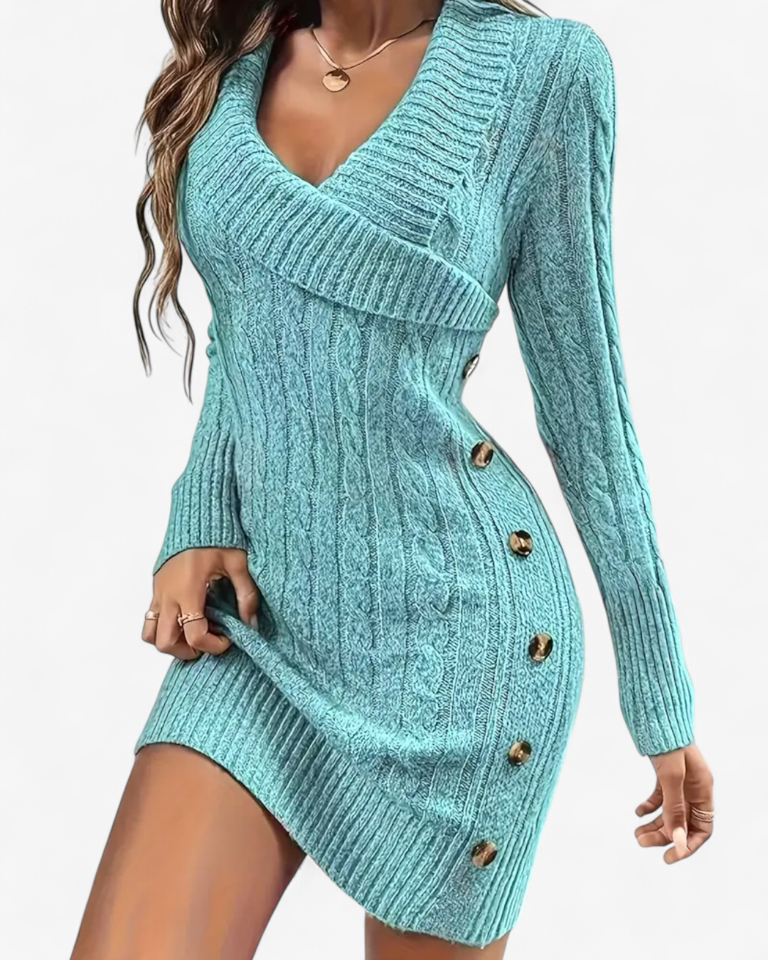Elegant Knit Sweater Dress