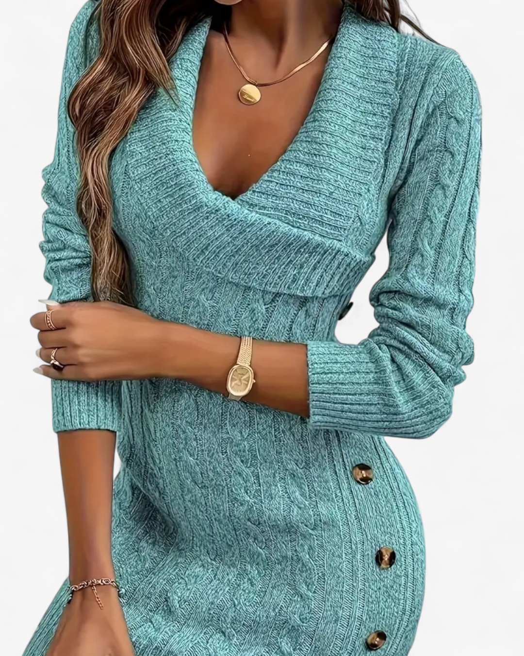 Elegant Knit Sweater Dress