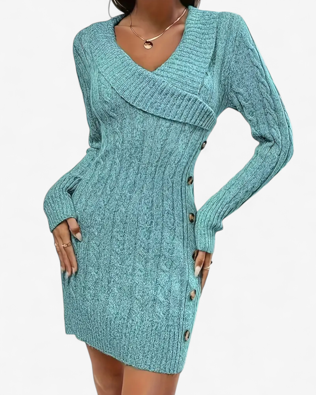 Elegant Knit Sweater Dress