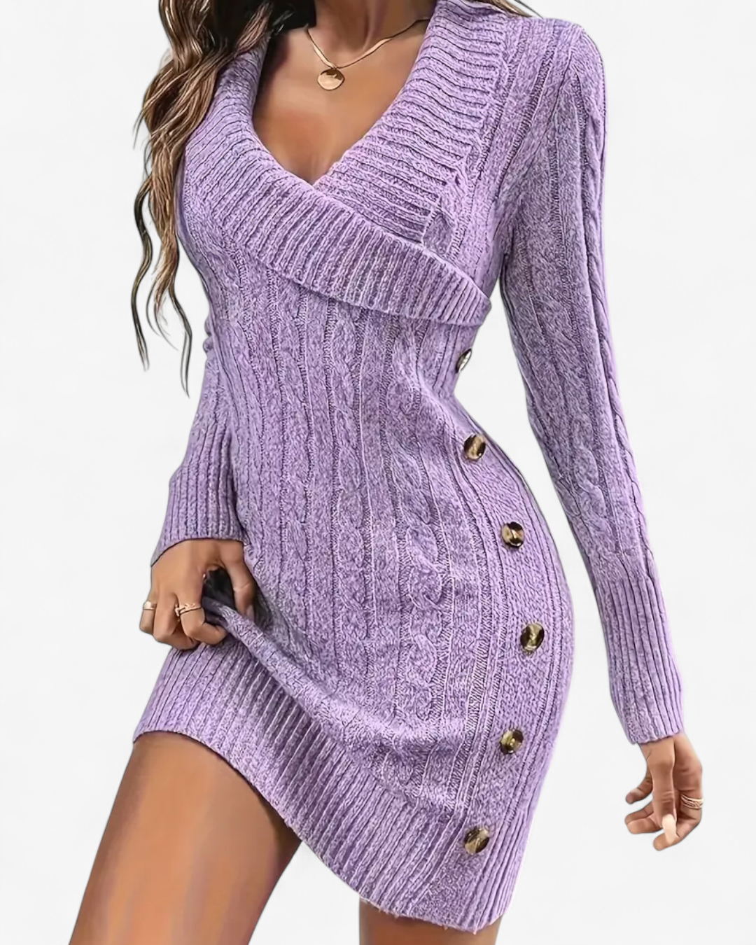 Elegant Knit Sweater Dress