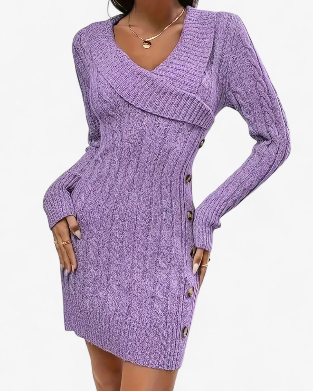 Elegant Knit Sweater Dress