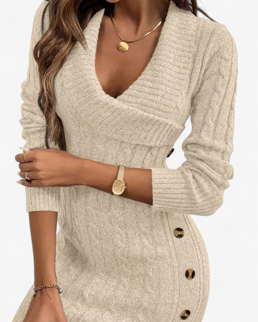 Elegant Knit Sweater Dress