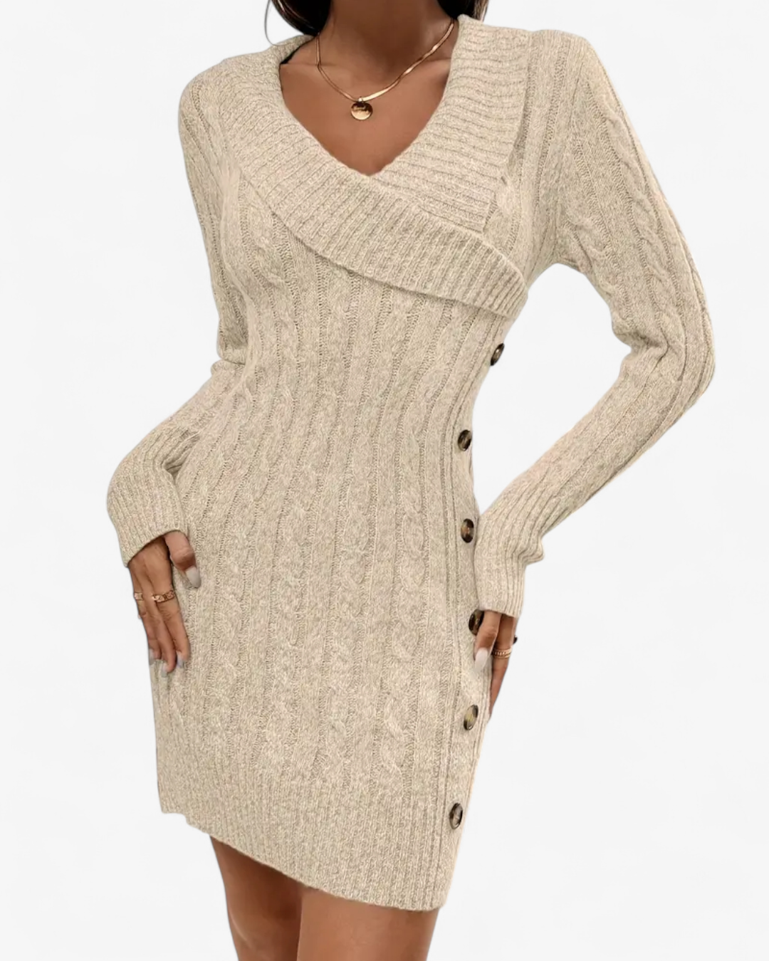 Elegant Knit Sweater Dress