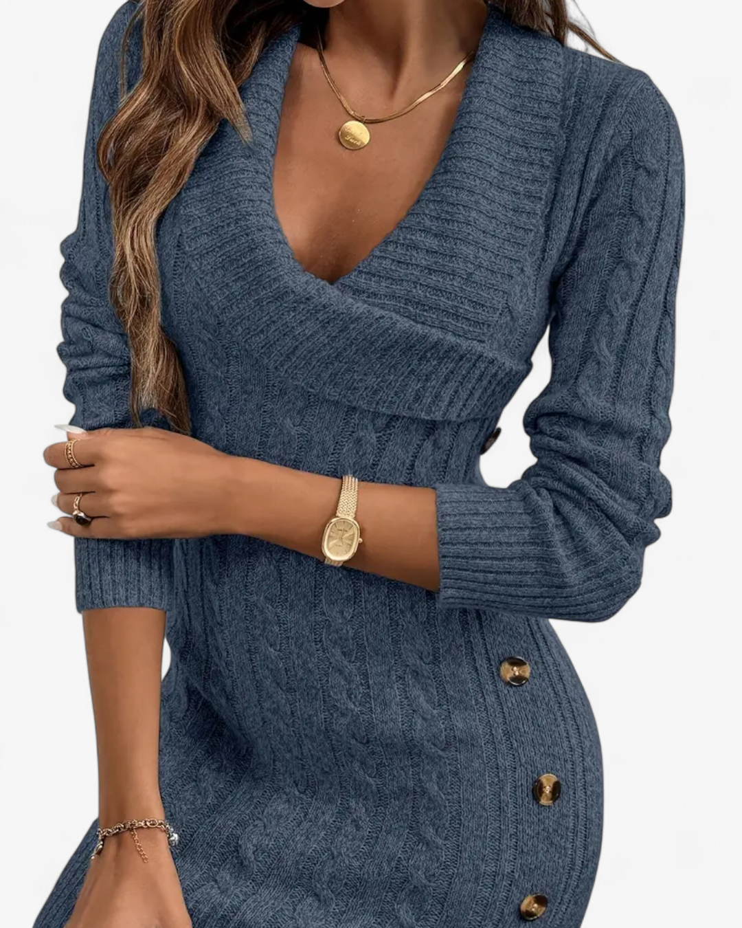 Elegant Knit Sweater Dress