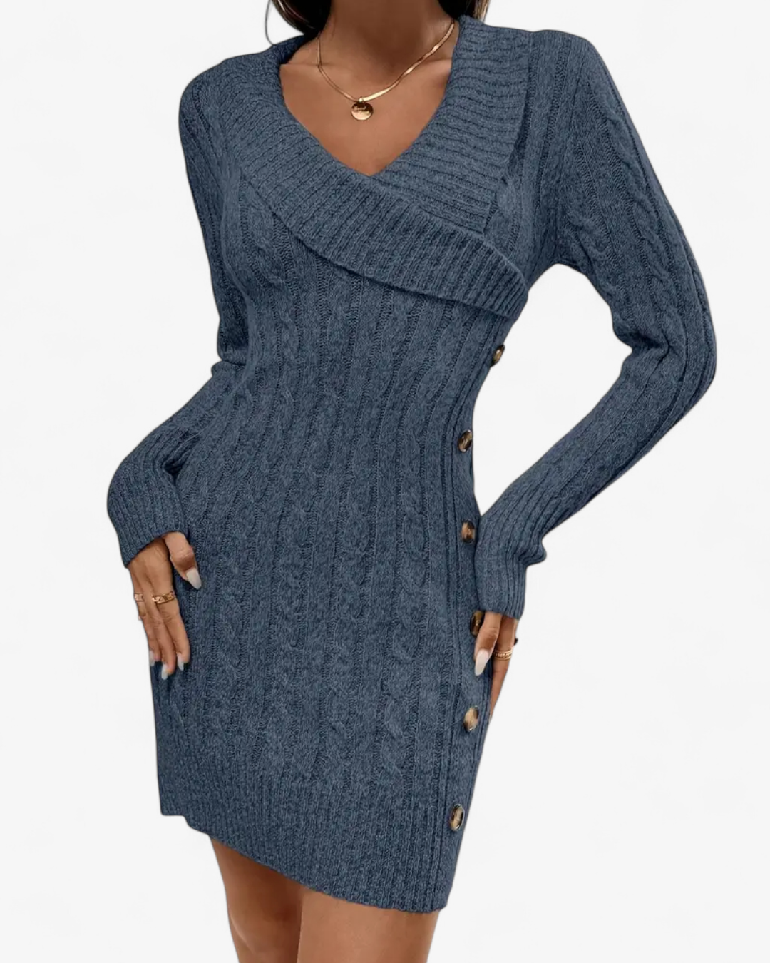 Elegant Knit Sweater Dress