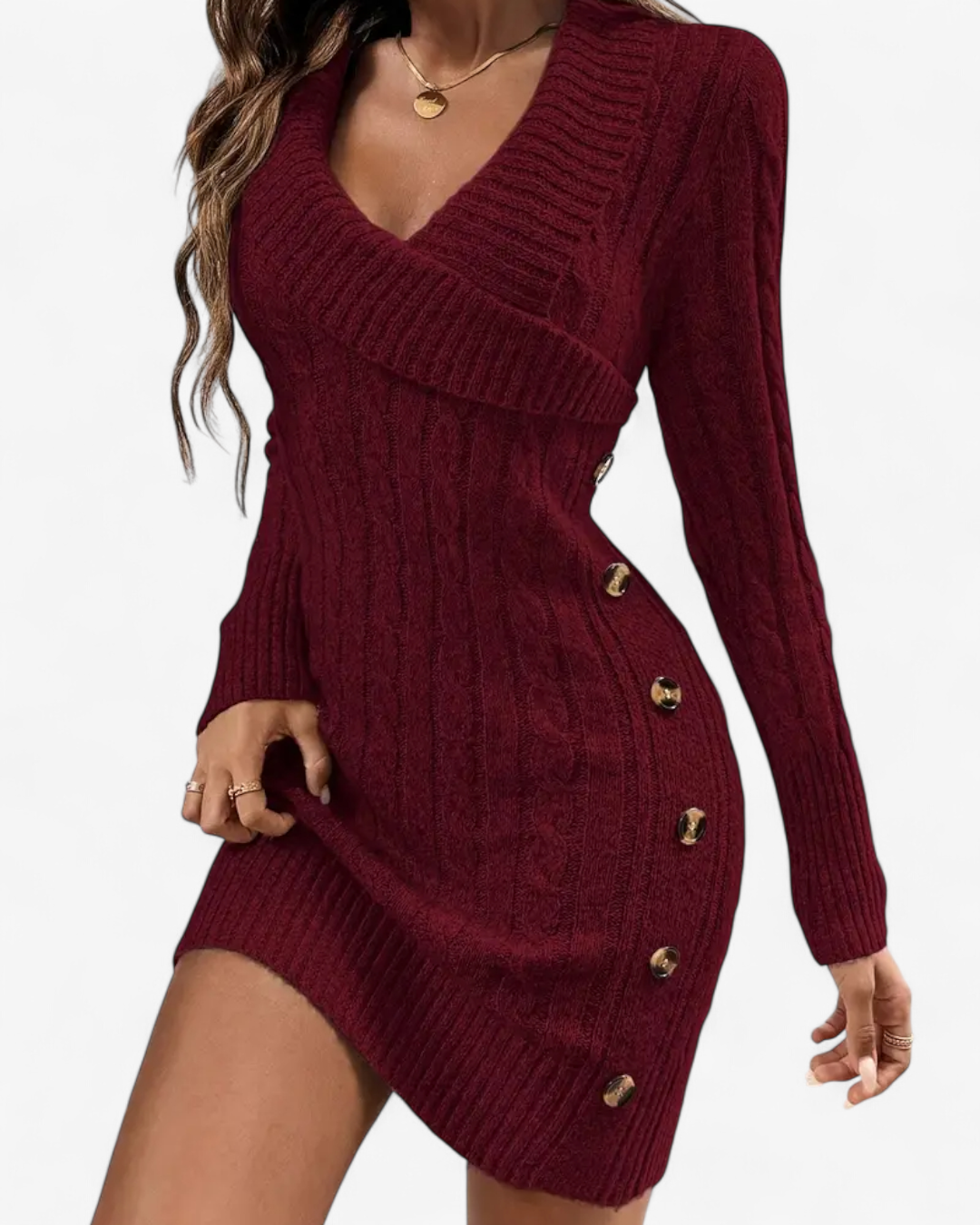 Elegant Knit Sweater Dress