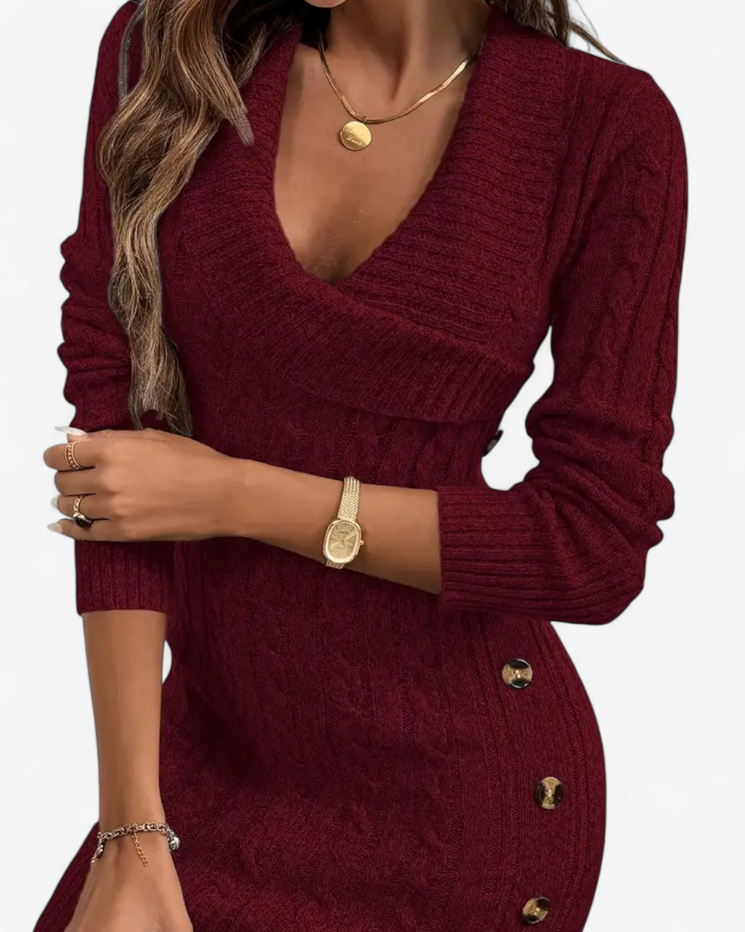 Elegant Knit Sweater Dress