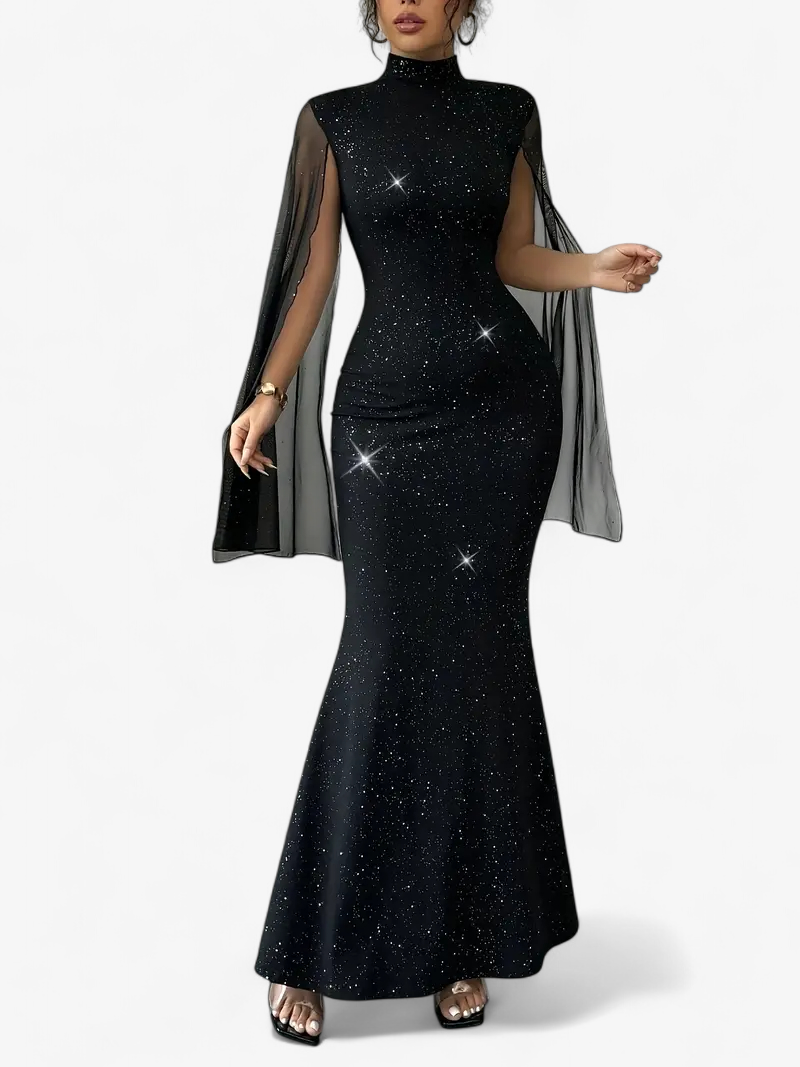 Sequin Cape Mermaid Dress