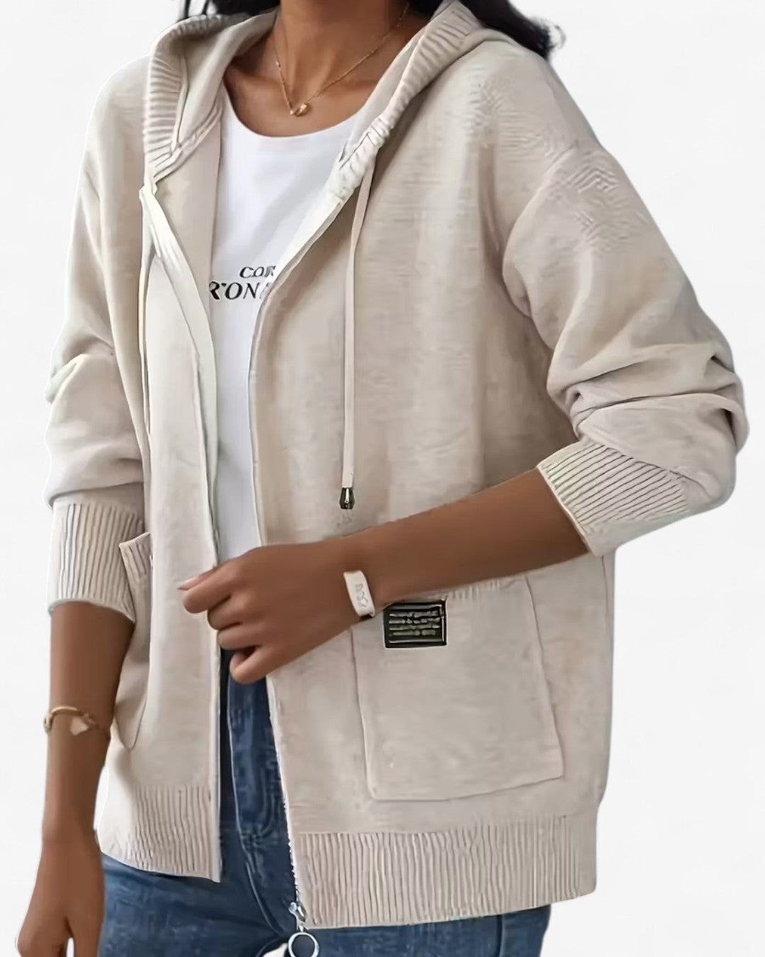 Soft Hooded Zip-Up Cardigan